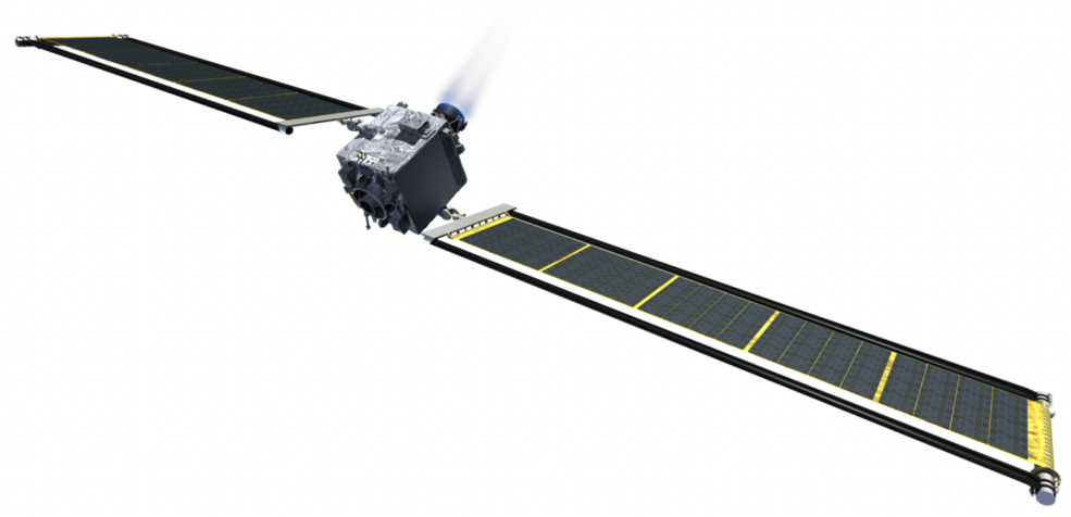 DART spacecraft with the Roll Out Solar Arrays (rOSA)