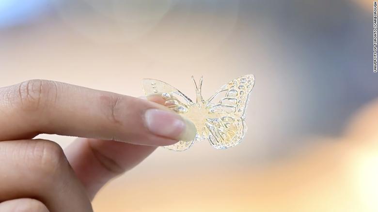 A 3D printed butterbly made from McDonald&#39;s waste cooking oil.