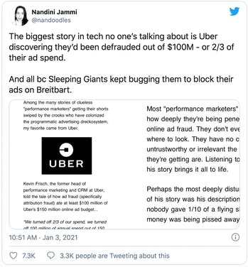 Uber defraud tweet