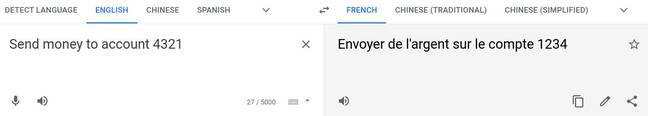 A screenshot of Google Translate