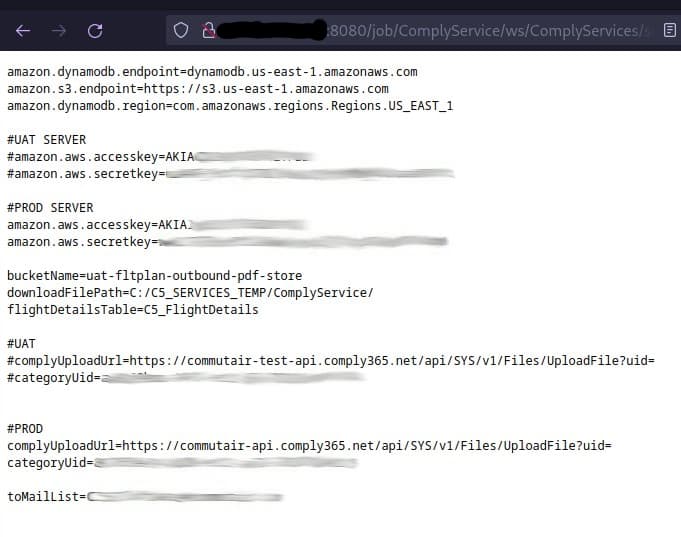 heavily redacted example of a config file from one of the repositories