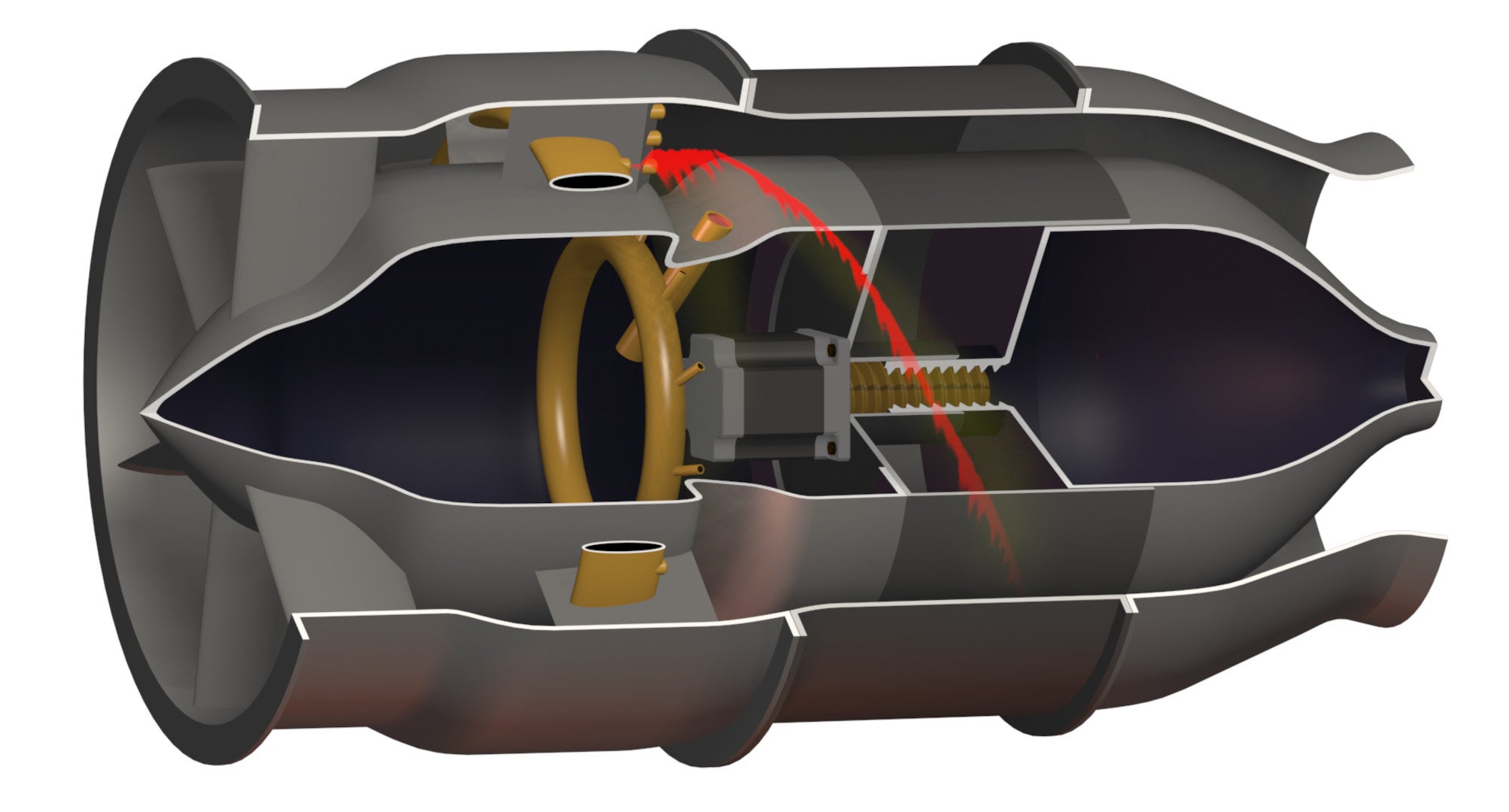 A rendering of a rotating detonation engine design. <em>USAF/AFRL via Aviation Week</em>