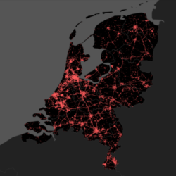 a map of the netherlands with cellphone towers