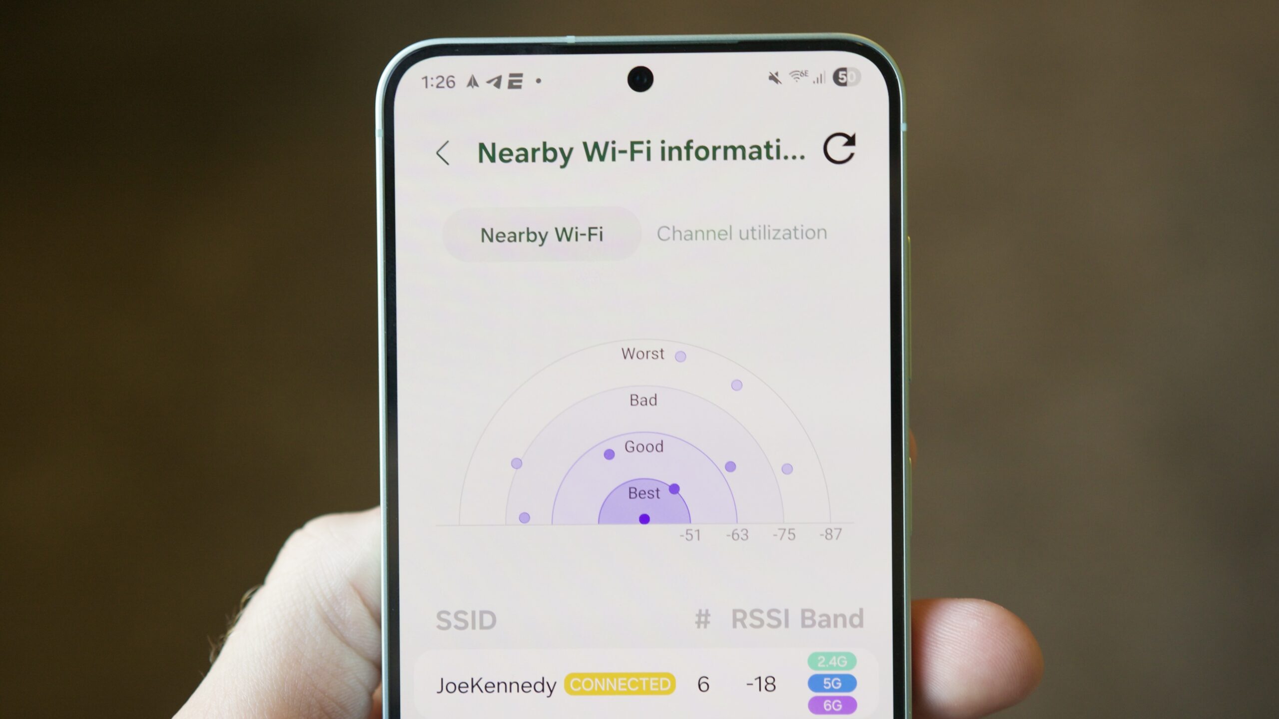 Wi-Fi information page in Samsung's Connectivity Labs.