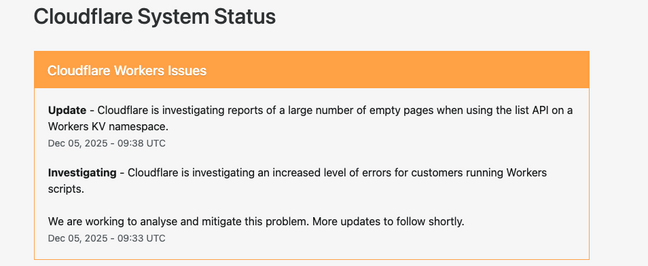 Cloudflare status