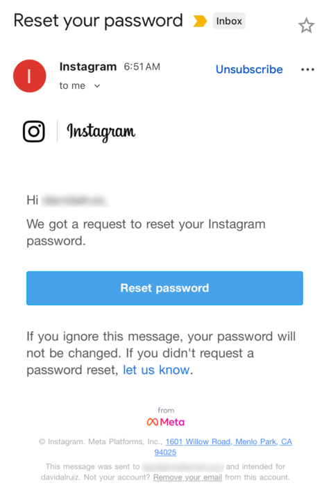 Instagram breach notice image